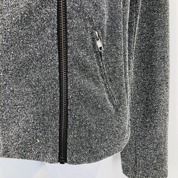 Gray Moto Jacket Catherine Malandrino Runway Sz M Marled Asymmetrical Zip Shanfa - Picture 6 of 12